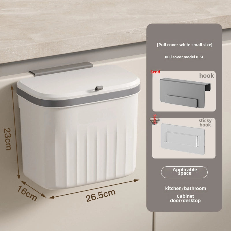 Simple Kitchen Trash Can Household Toilet Wall Hanging Large Capacity Waterproof Load-bearing Trash Basket