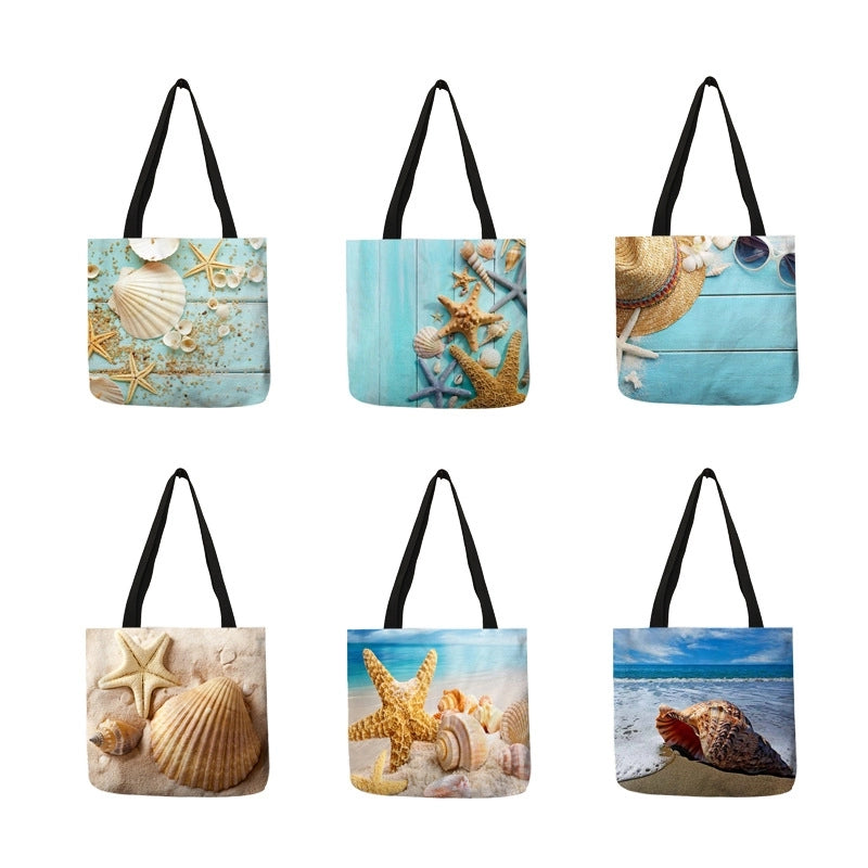 Women's Medium Polyester Underwater World Vacation Beach Square Open Tote Bag