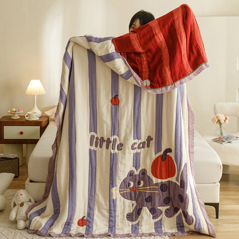 Cute Animal Cartoon Cotton Summer Blanket Bedding