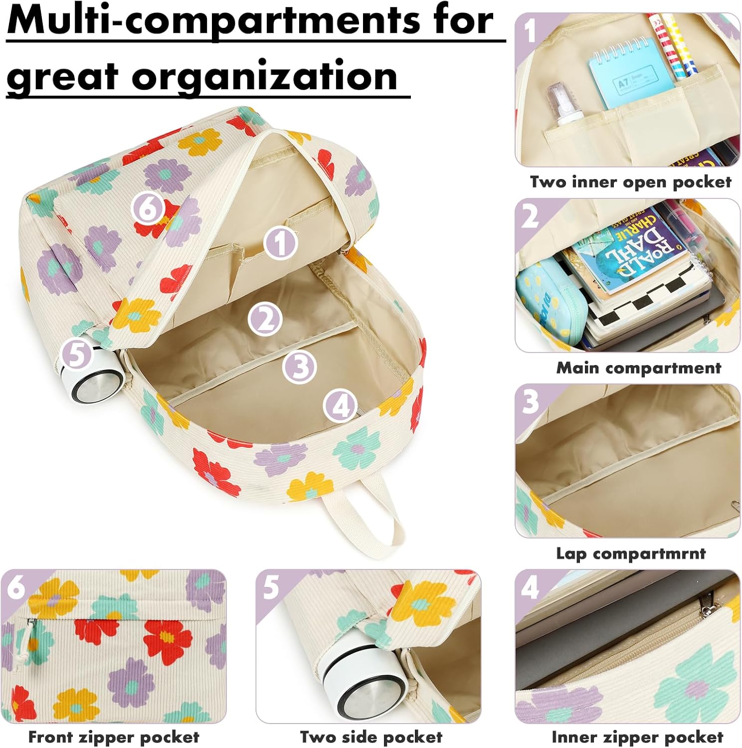 Bluboon School Backpack Teens Girls Boys Kids School Book Bags with Lunch Box Pencil Bag