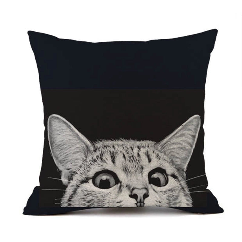 2 Pieces Cute Animal Cat Blended Pillow Cases
