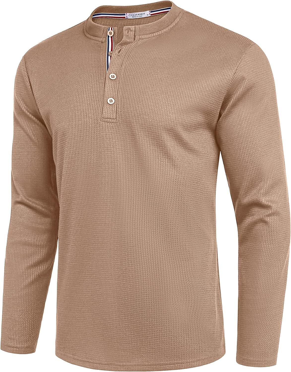 Long Sleeve Waffle Henley Shirts (US Only)