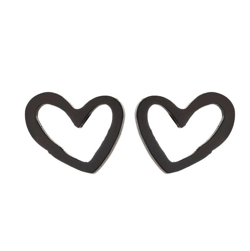 1 Pair Minimalist Heart Shape Plating 304 Stainless Steel 18K Gold Plated Earrings