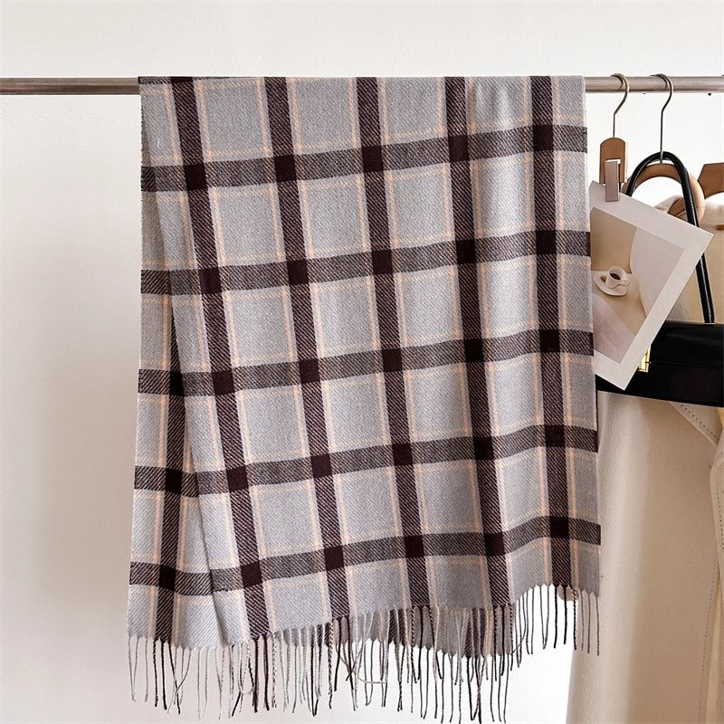 Unisex Business Basic Minimalist Tassel Imitation Cashmere Polyester Scarf