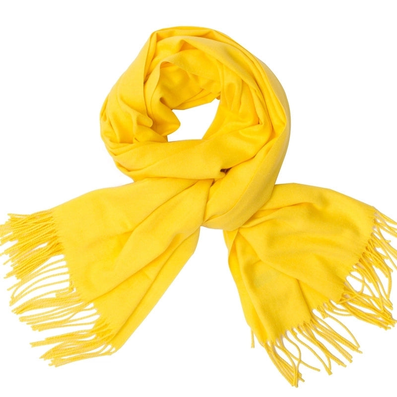 Women's Minimalist Tassel Solid Color Imitation Cashmere Scarf