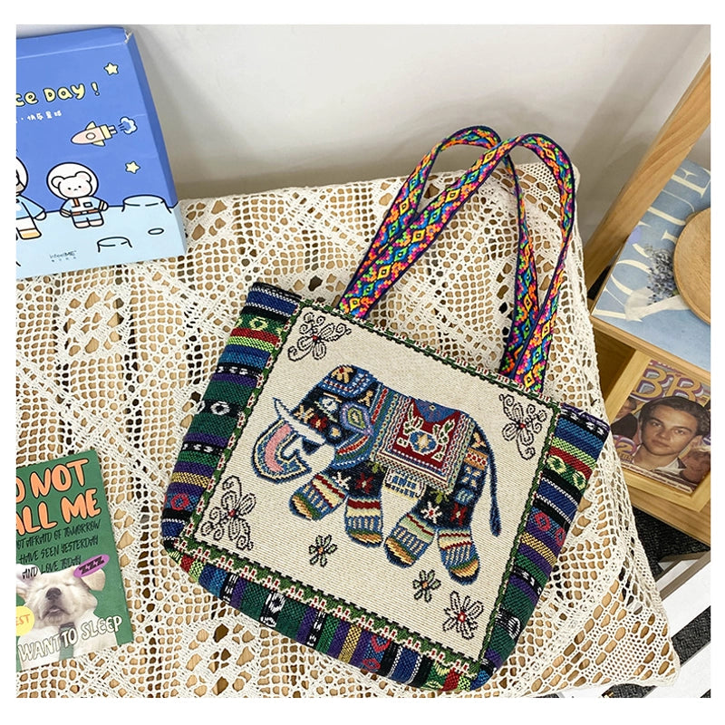 Women's Small Canvas Color Block Vintage Style Classic Style Square Zipper Shoulder Bag