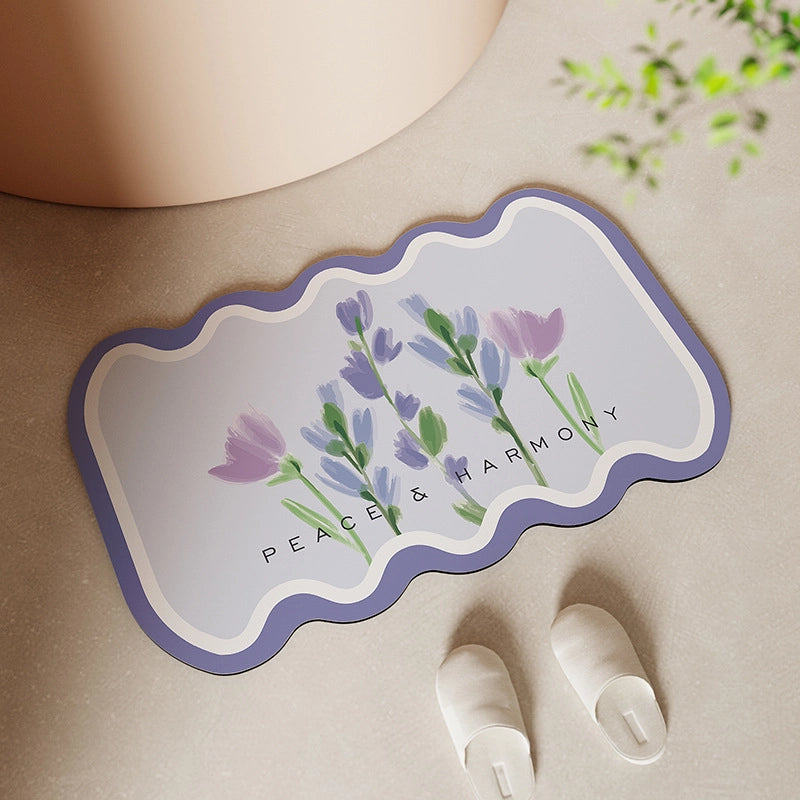 Bathroom Mats Diatom Ooze Absorbent Cushion Bathroom Door Non-Slip Foot Mats Domestic Toilet Door Quick-Drying Carpet