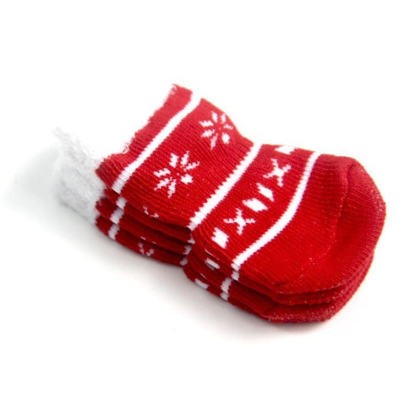 Red Warm Socks For Dog