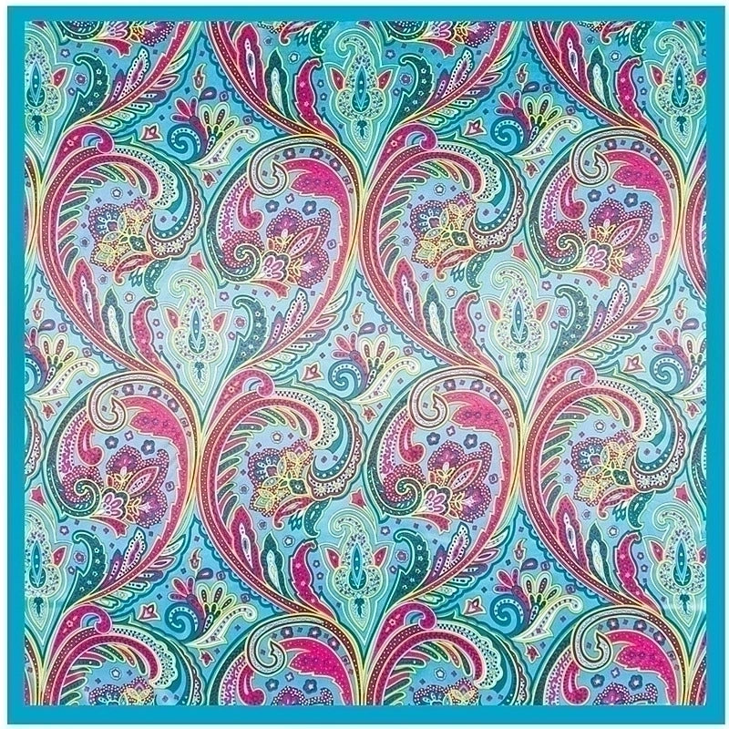 Fashion Silk Scarf Bohemian Flower Lady Simulation Silk Large Square Scarf