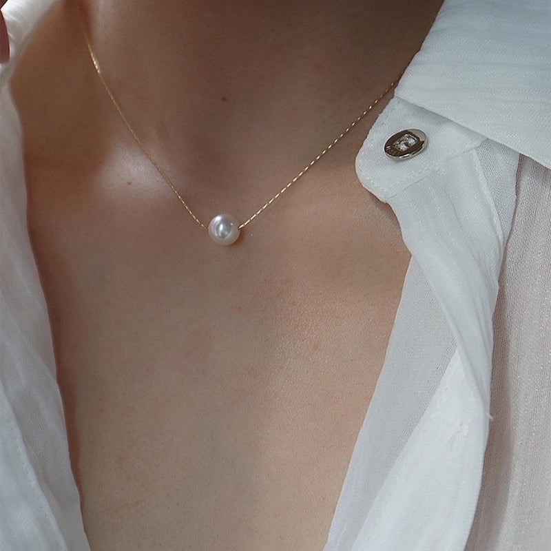 Elegant Solid Color Copper Inlay Rhinestones Pendant Necklace