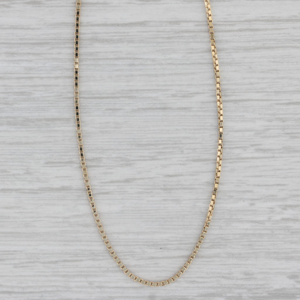 30 Box Chain Necklace 14k Yellow Gold 1mm Italian Long Layering