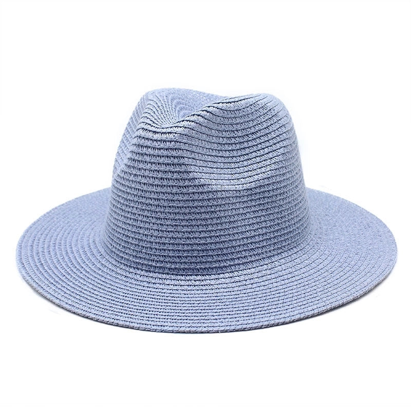 Unisex Minimalist Solid Color Flat Eaves Fedora Hat