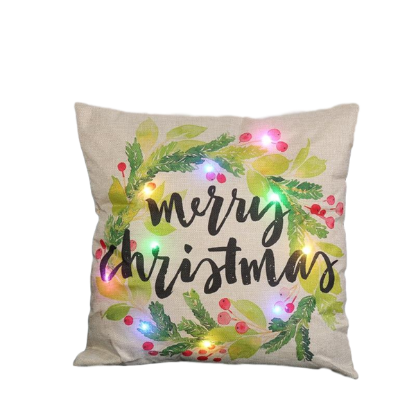 LED LIGHT CHRISTMAS CARTOON PILLOW CASE