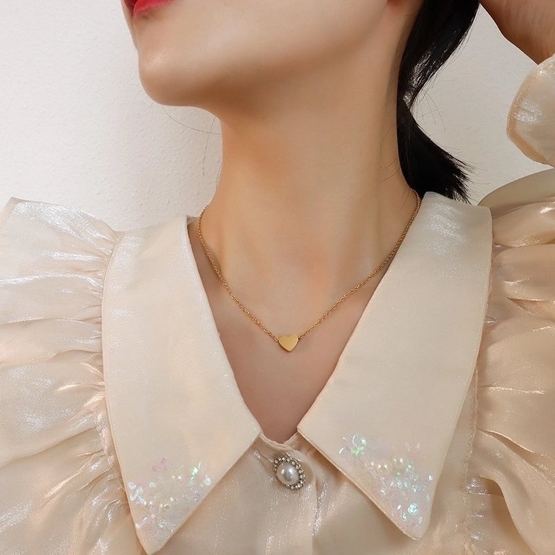 Heart 304 Stainless Steel 18K Gold Plated Plating Necklace