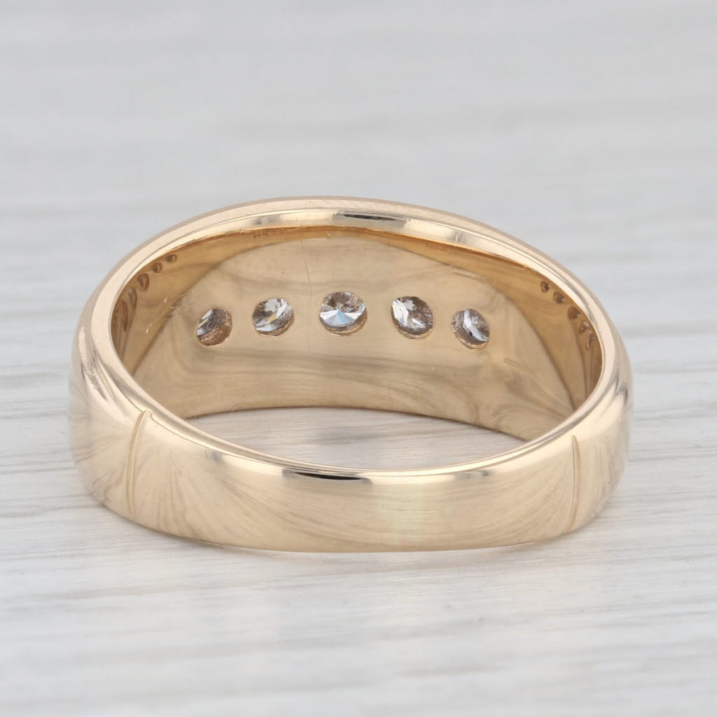 0.48ctw Diamond Men's Ring 14k Yellow Gold Size 10.25 Wedding Band