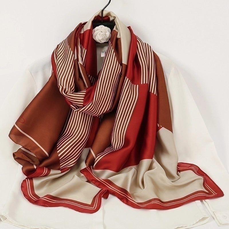 Women's Elegant Geometric Satin Shawl