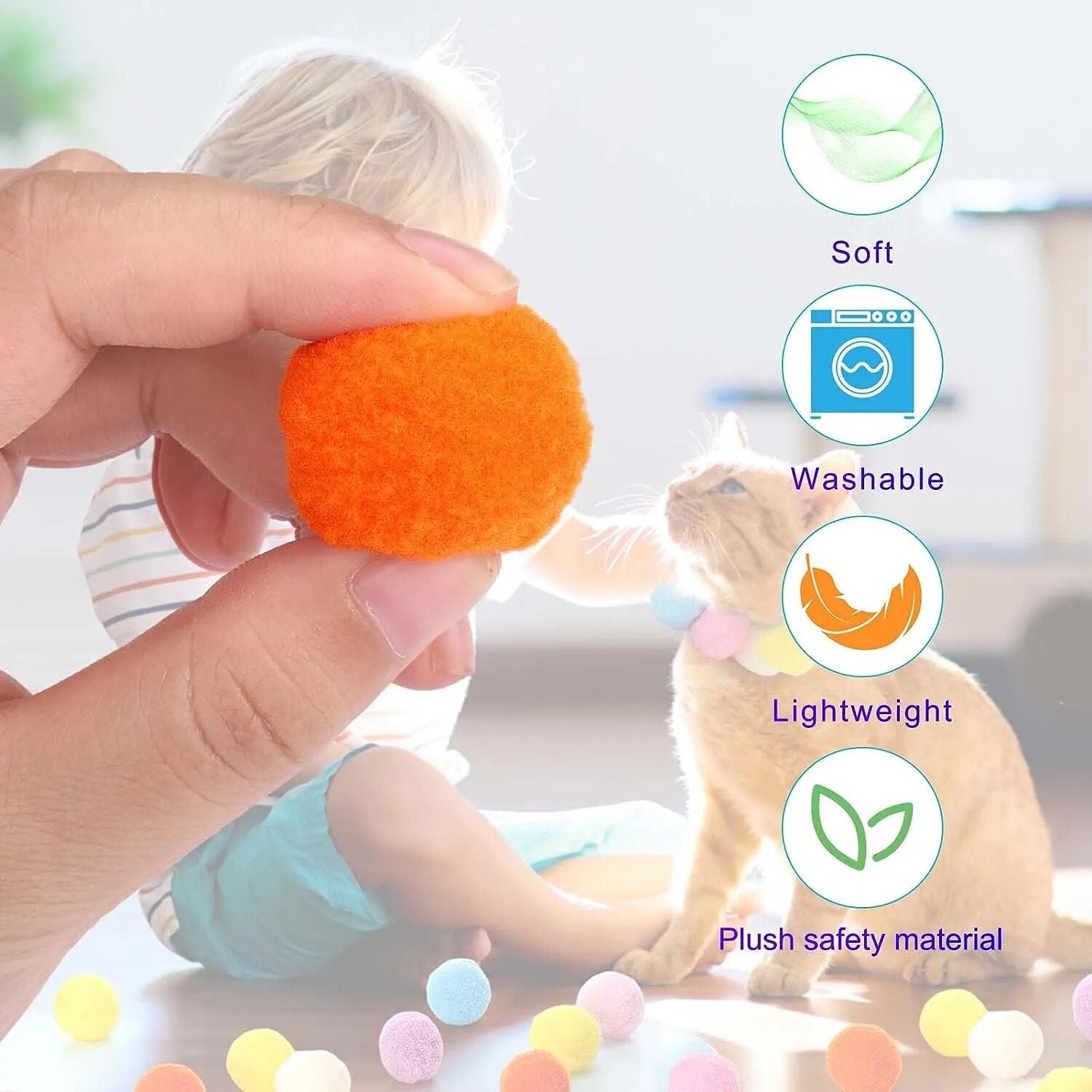 Pom Pom Balls Launcher Interactive Toys 😺🐶