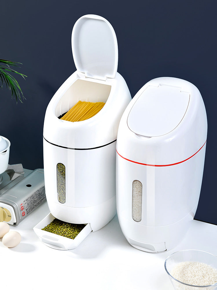 AUTOMATIC RICE BUCKET & CEREAL DISPENSER 鈥?STORAGE BOX WITH MEASURING CUP