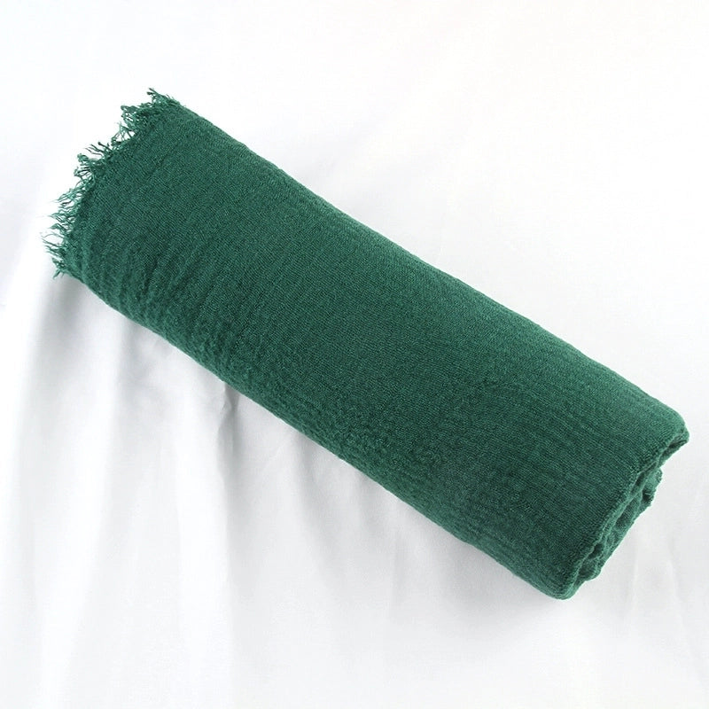 Women's Elegant Lady Minimalist Solid Color Cotton And Linen Scarf