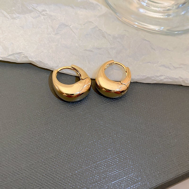 Circle Heart Geometric Metal Electroplating Earrings