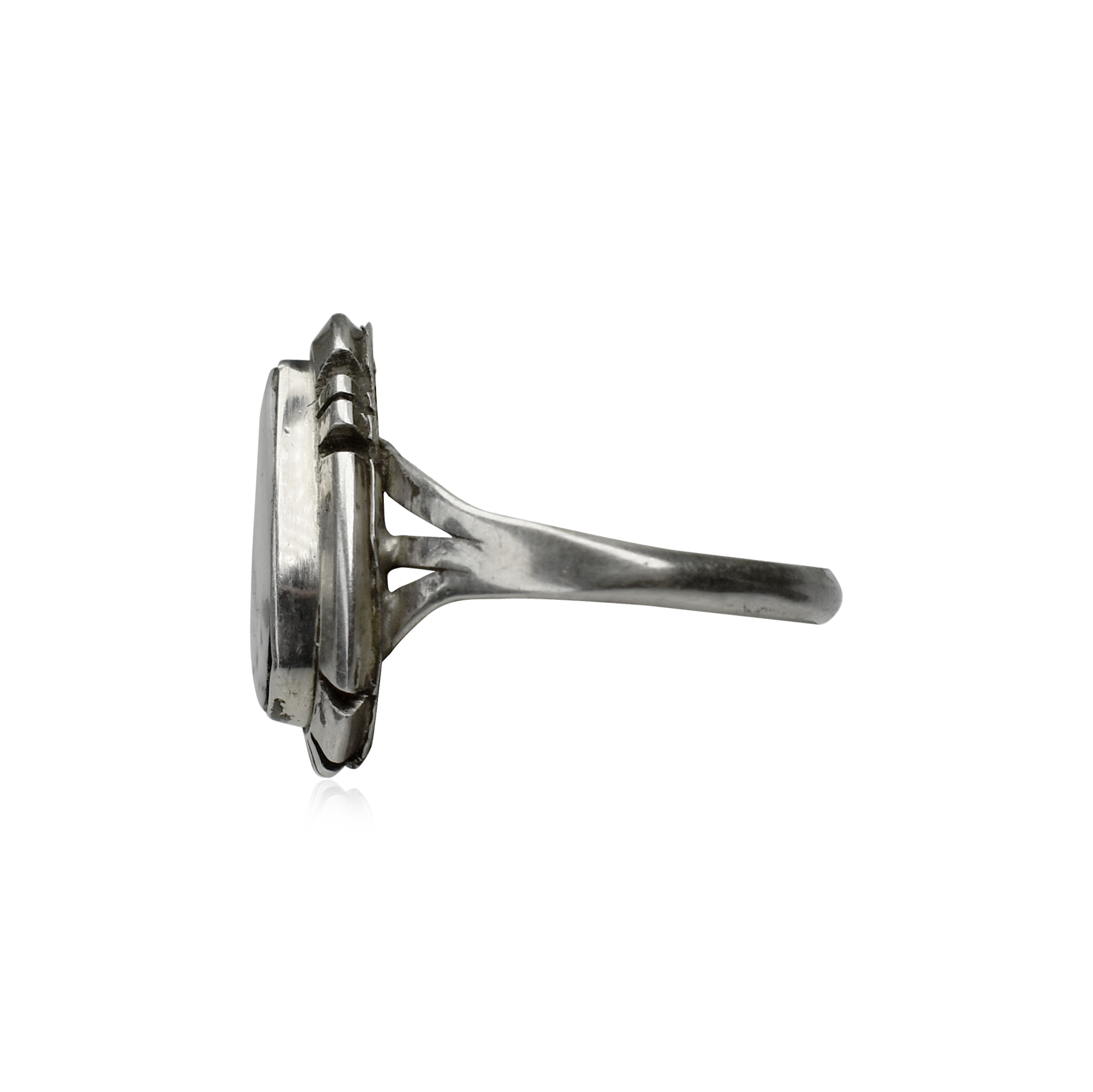 Dark White Buffalo Teardrop Ring