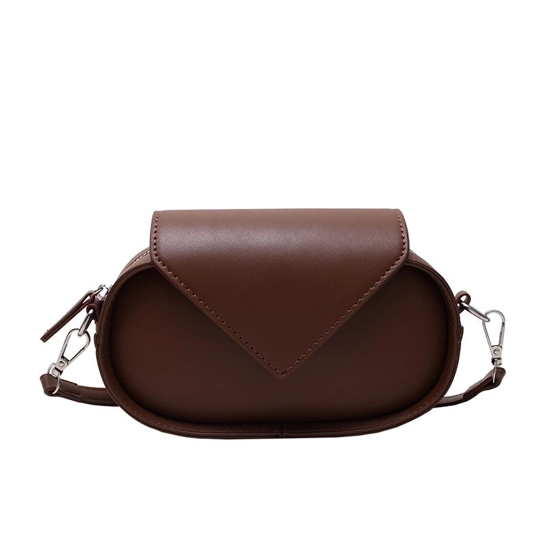 Women's Small Pu Leather Solid Color Streetwear Flip Cover Shoulder Bag