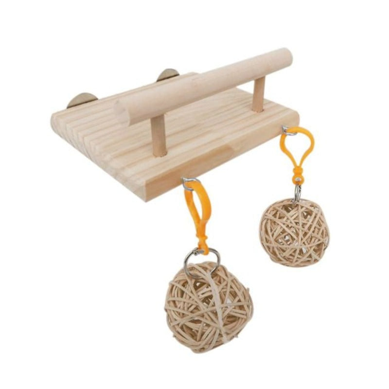 Wooden Bird Parrot Perches Cage Toy