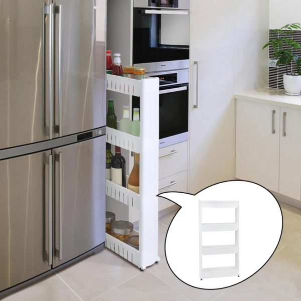 Mobile Shelving Unit Organizer Slide-Out Slim Storage Cart