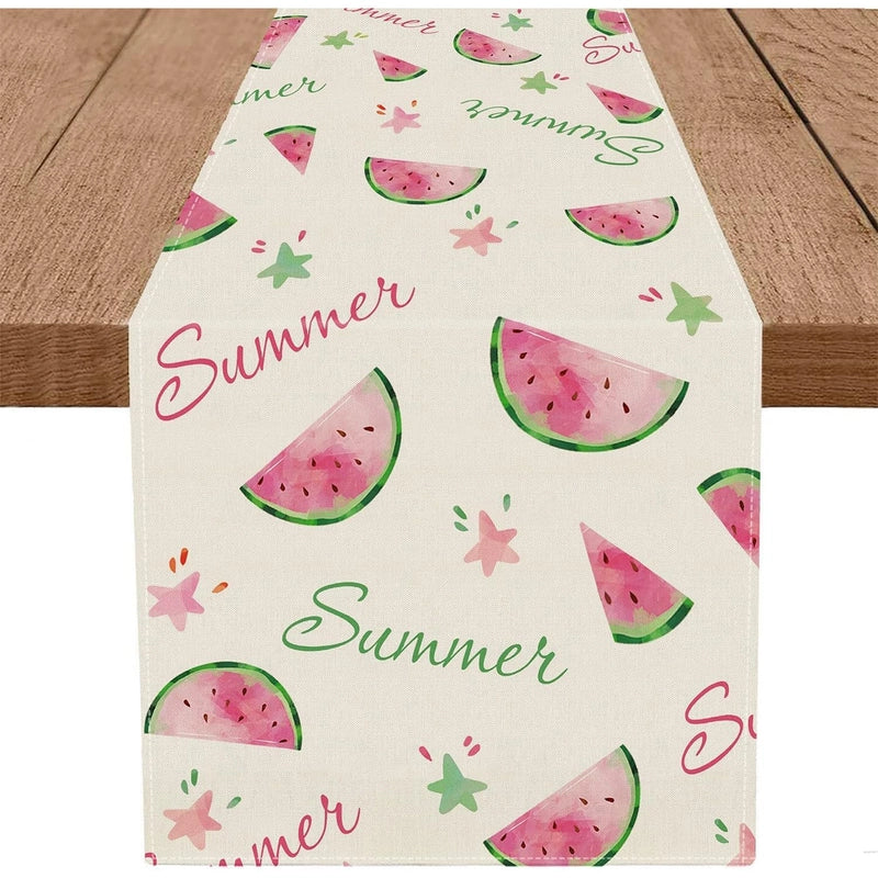 Minimalist Letter Fruit Flower Linen Tablecloths