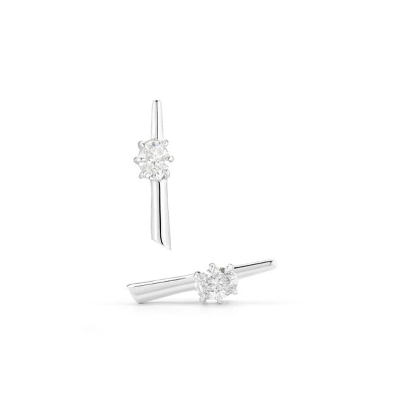 Minimalist Geometric Plating Inlay Copper Zircon Ear Studs