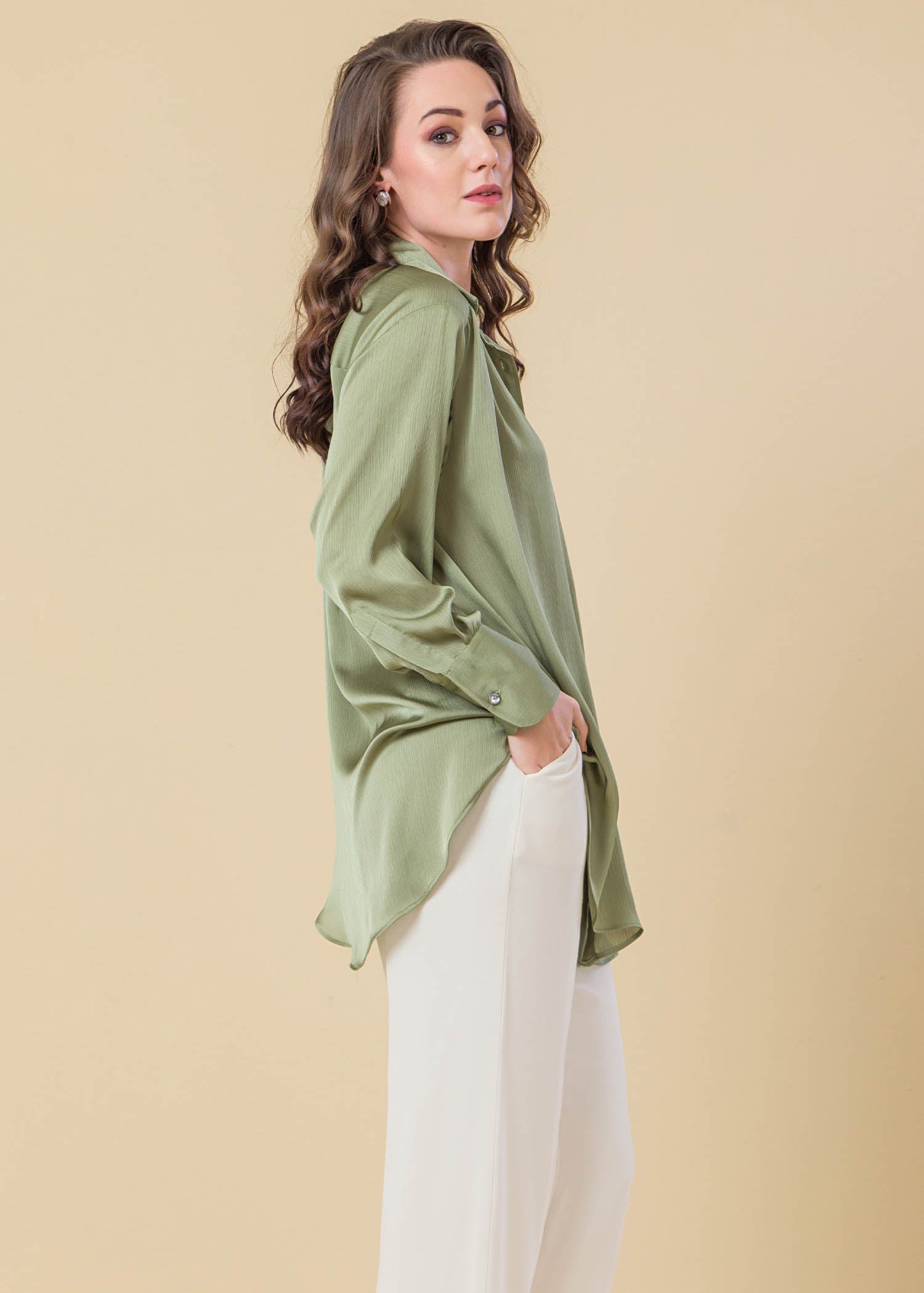 Oversized Satin Shirt