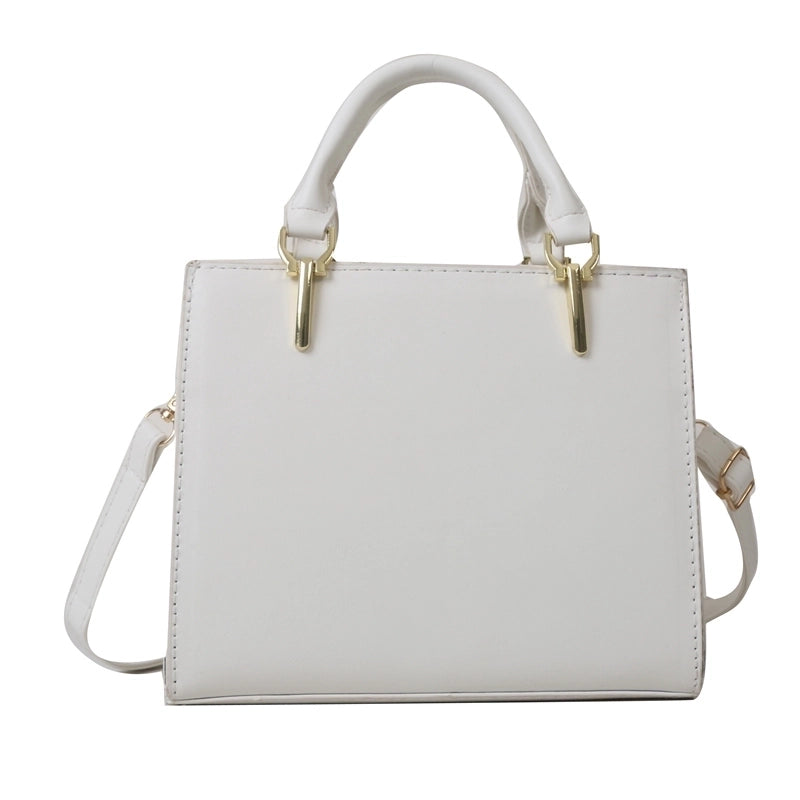 Women's Pu Leather Solid Color Vintage Style Classic Style Square Zipper Shoulder Bag