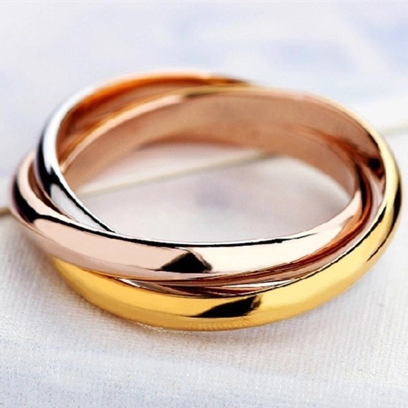Simple Three-ring Titanium Steel Ring