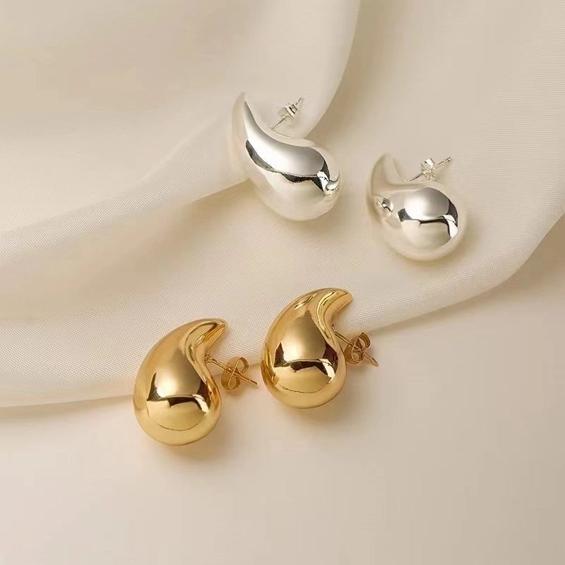 1 Pair Casual Solid Color Plating Stainless Steel Gold Plated Silver Plated Ear Studs
