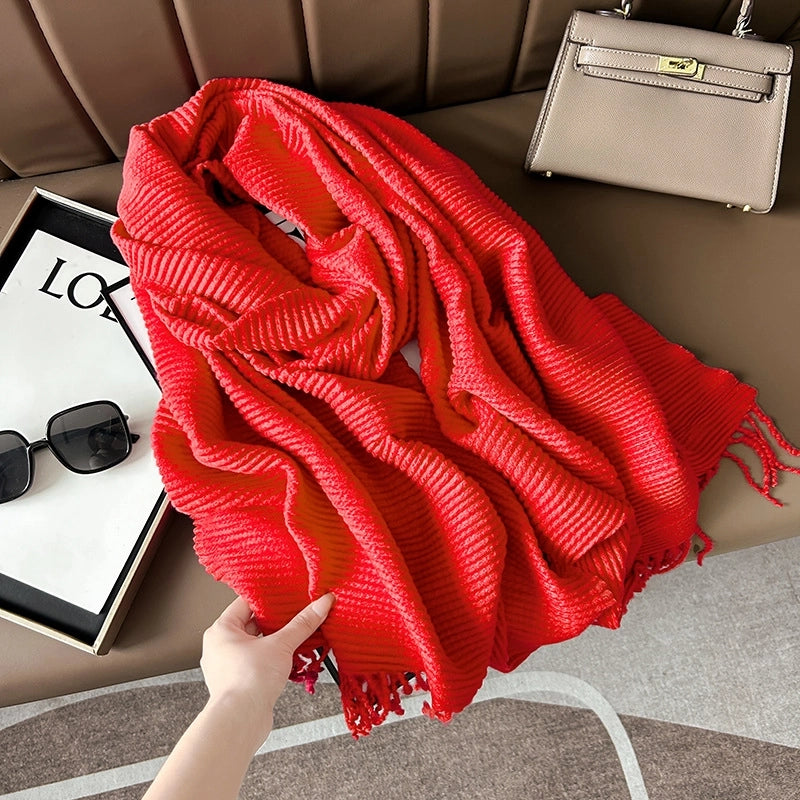 Women's Basic Solid Color Polyester Scarf
