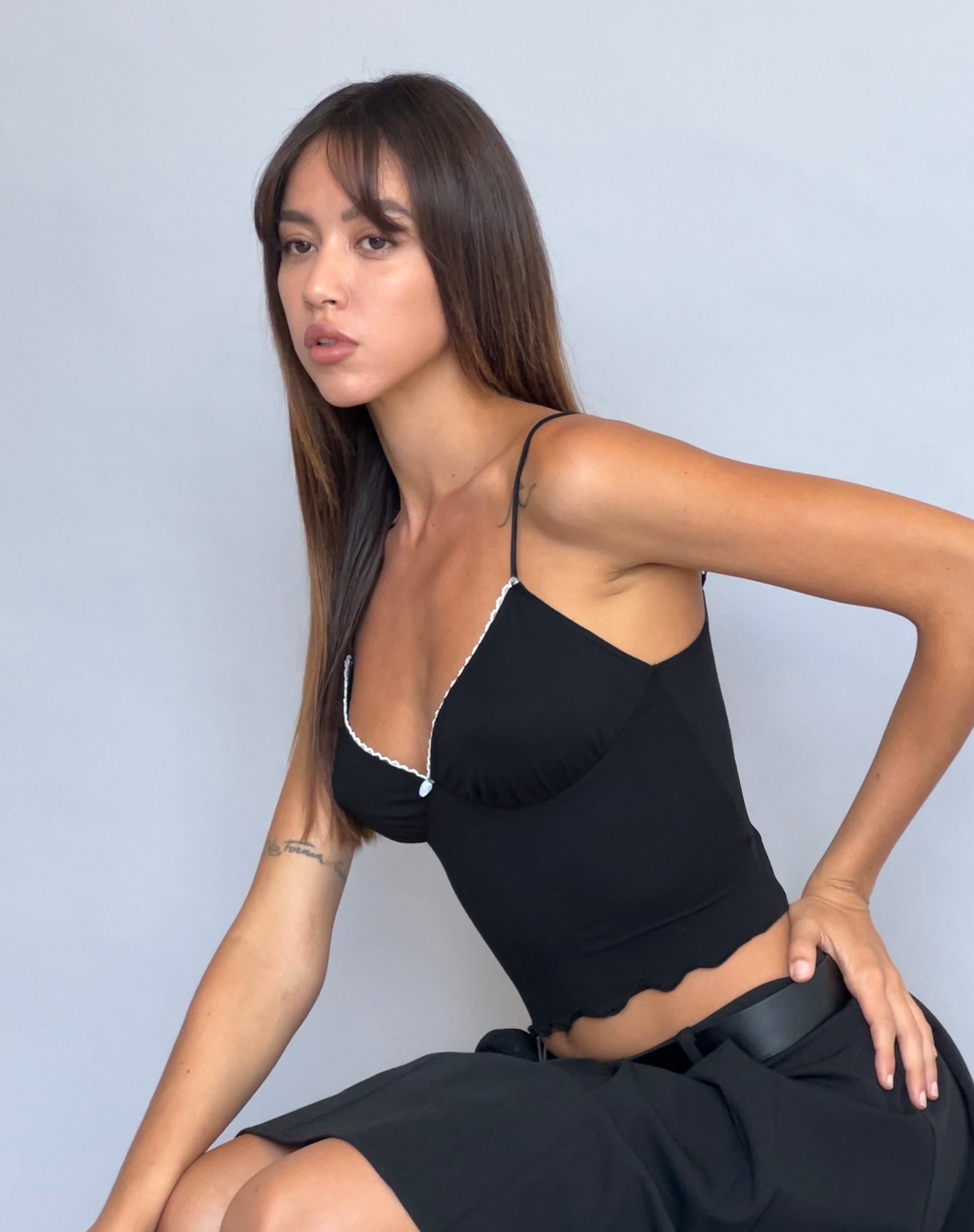 Mia Ballet Cami Top in Black