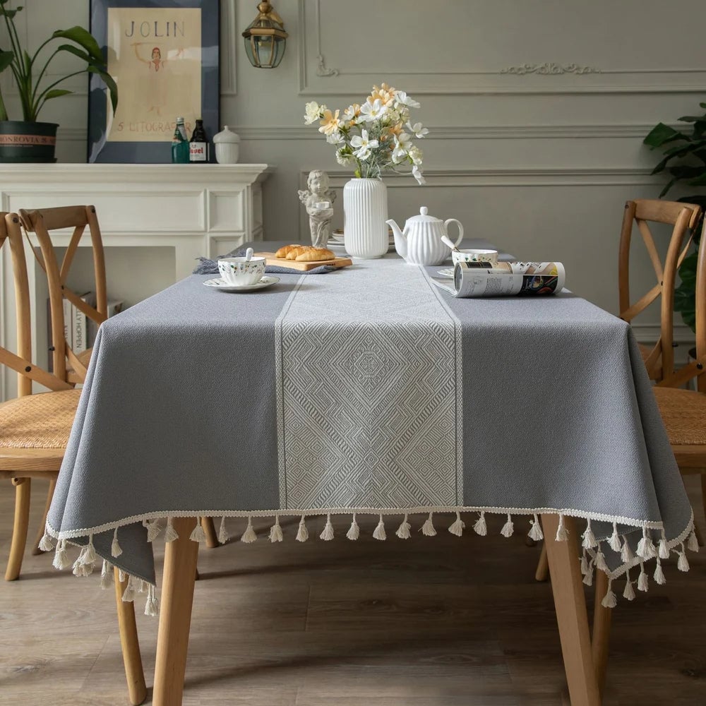Geometric Tassel Tablecloth