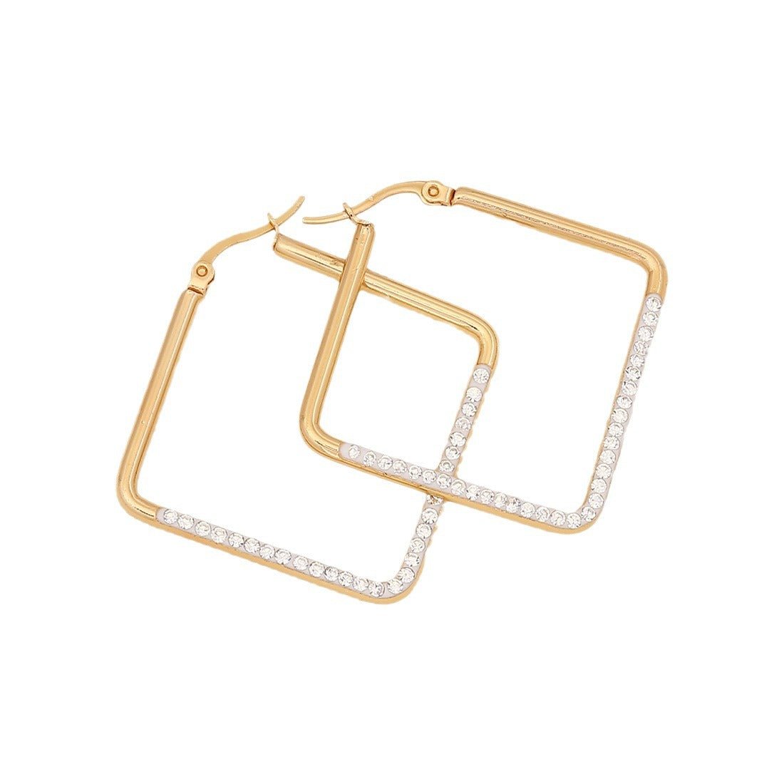 Fashion Heart Geometric Droplet Stainless Steel Electroplating Earrings