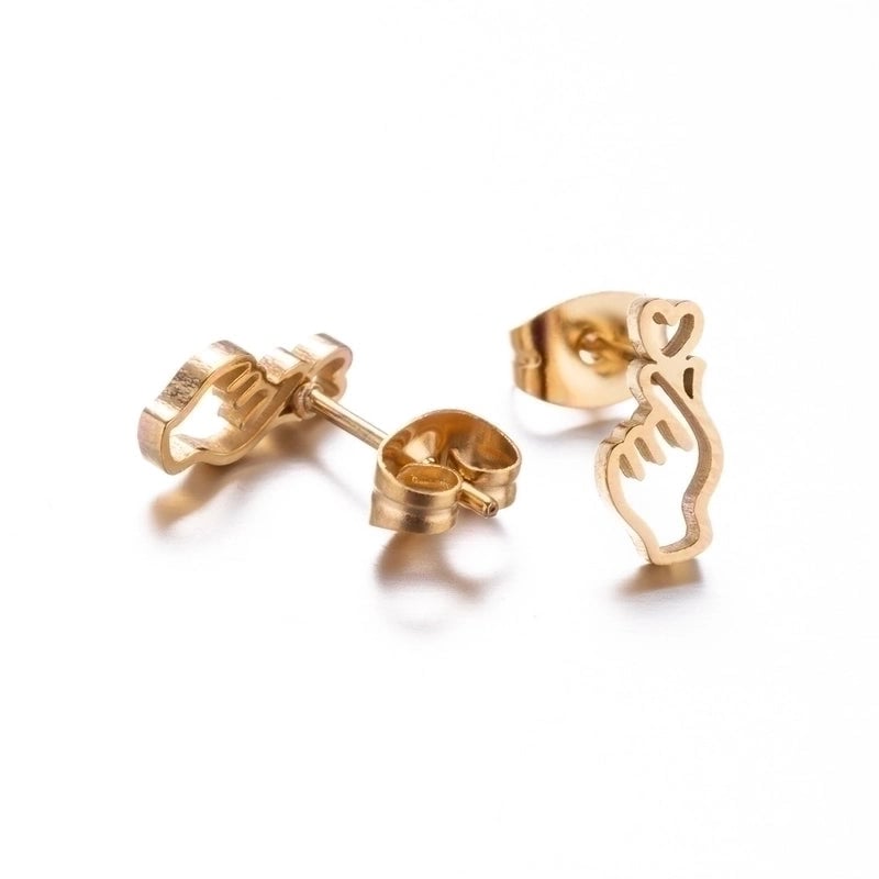 Minimalist  Geometric 304 Stainless Steel No Inlaid 18K Gold Plated Ear Studs
