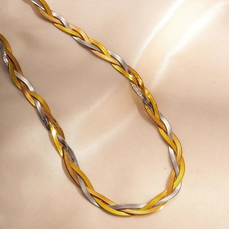 304 Stainless Steel 18K Gold Plated IG Style Modern Style Classic Style Solid Color Necklace