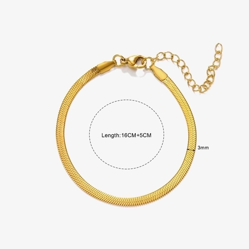 Minimalist Geometric Solid Color Stainless Steel Plating Chain Bracelets