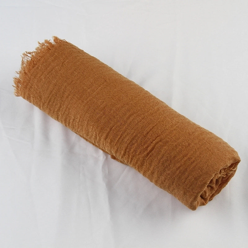 Women's Elegant Lady Minimalist Solid Color Cotton And Linen Scarf