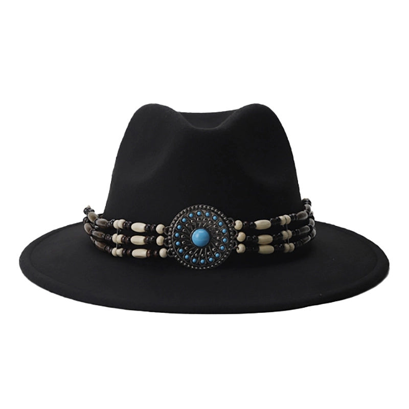 New Black Hat Panama Hat Western Denim Jazz Hat Vintage Felt Hat