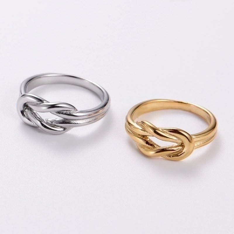 3 Pieces Stainless Steel 18K Gold Plated Fashion Inlay Hand Number Bow Knot Zircon Open Ring