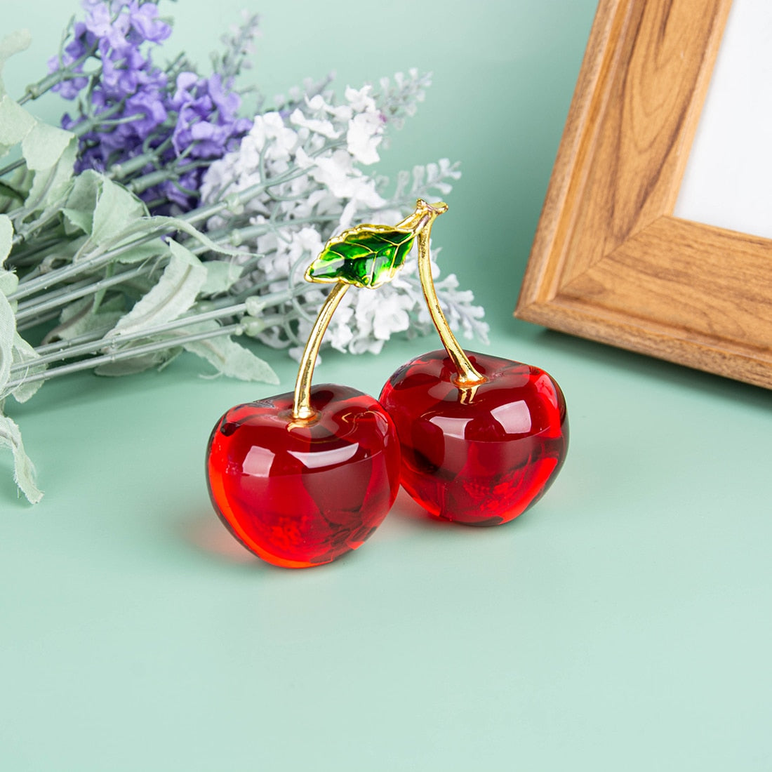 Crystal Cherry Figurine