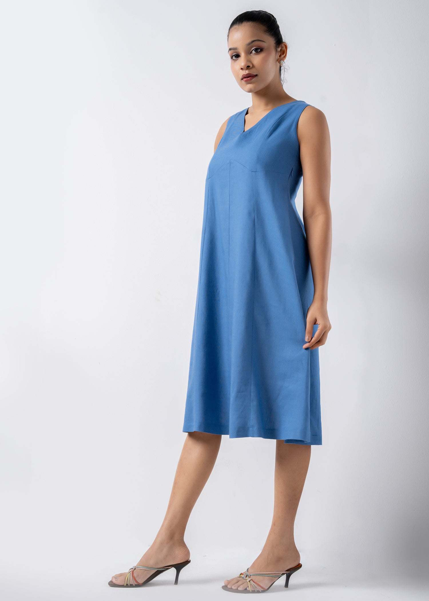 Sleeveless V Neck Dress