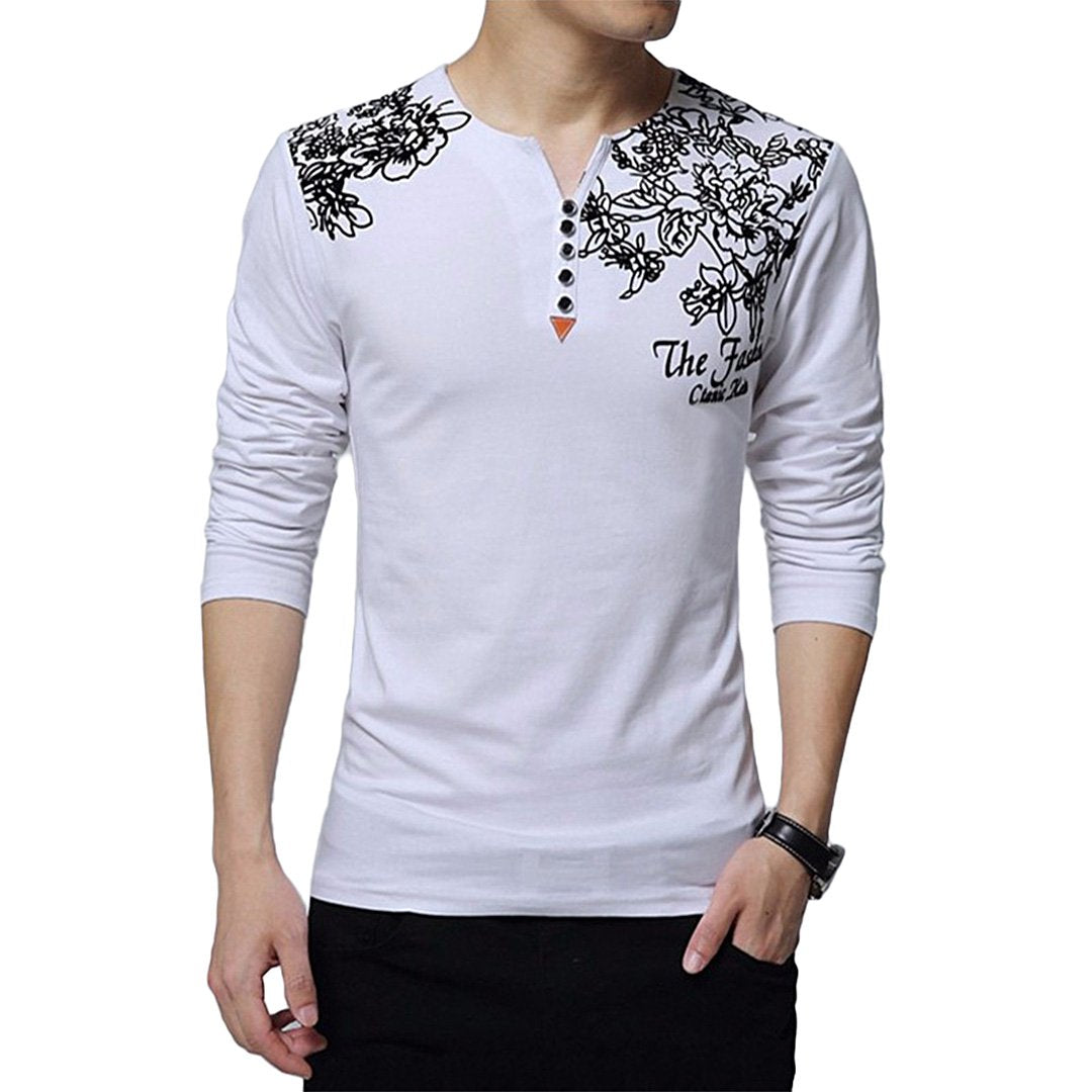 Decorated Long Sleeved Henley
