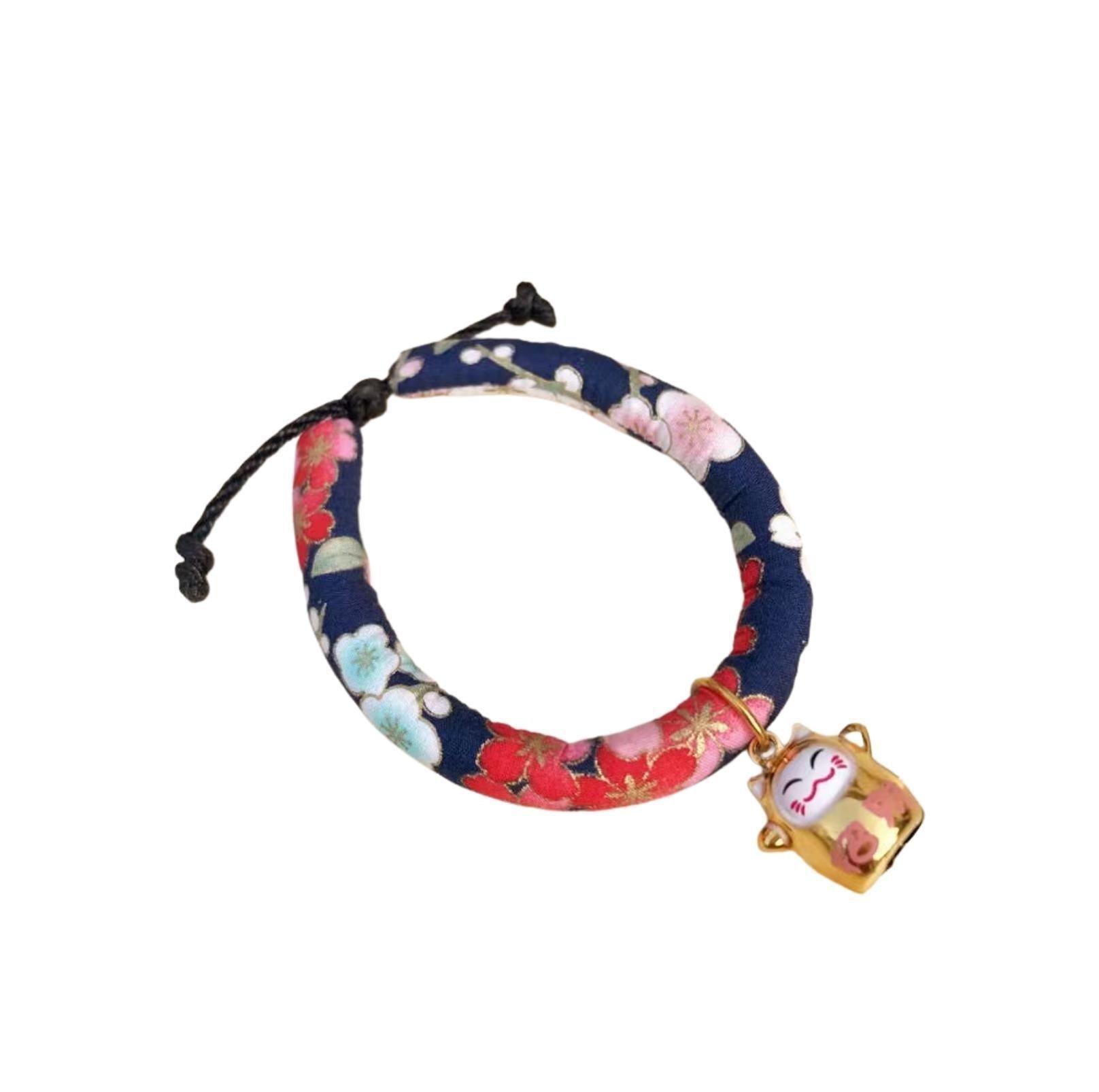 Waves And Flowers Japanese Style Pet Collar