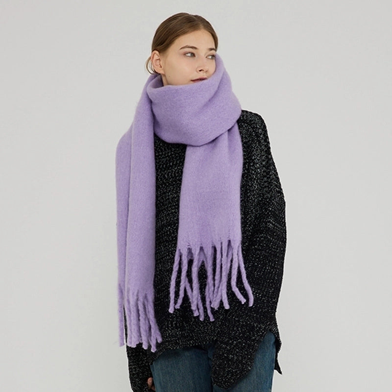 Women's Fashion Solid Color Polyester Winter Scarves