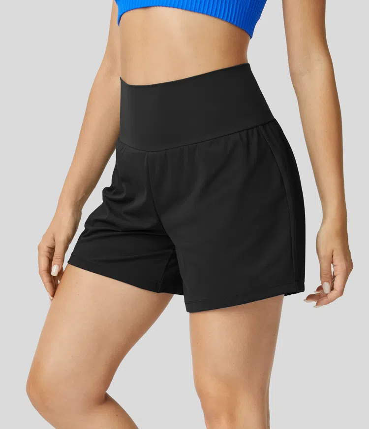 ⚡7 Packs for $24.98⚡Super High Waisted Back Pocket & Side Hidden Pocket 2-in-1 Yoga Shorts, 7/14 Color Sets